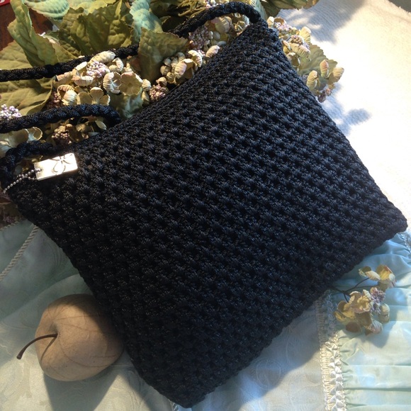 NEW Lina Crochet Cross Body Shoulder Bag Purse Braided Strap Black Interior 12x9 - Picture 5 of 8